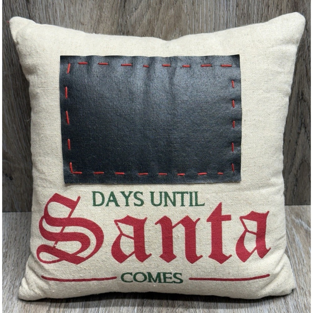 Pier 1 Imports Christmas Throw Pillow Advent Countdown Chalkboard NWOT 11" - Picture 3 of 15